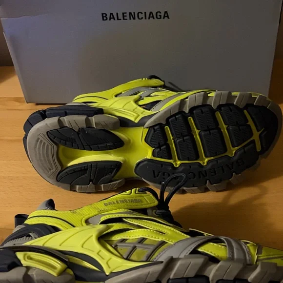 Balenciaga Vibrant Yellow and Gray Track 2 Athletic Shoes Sz 10 w/box - Picture 3 of 6
